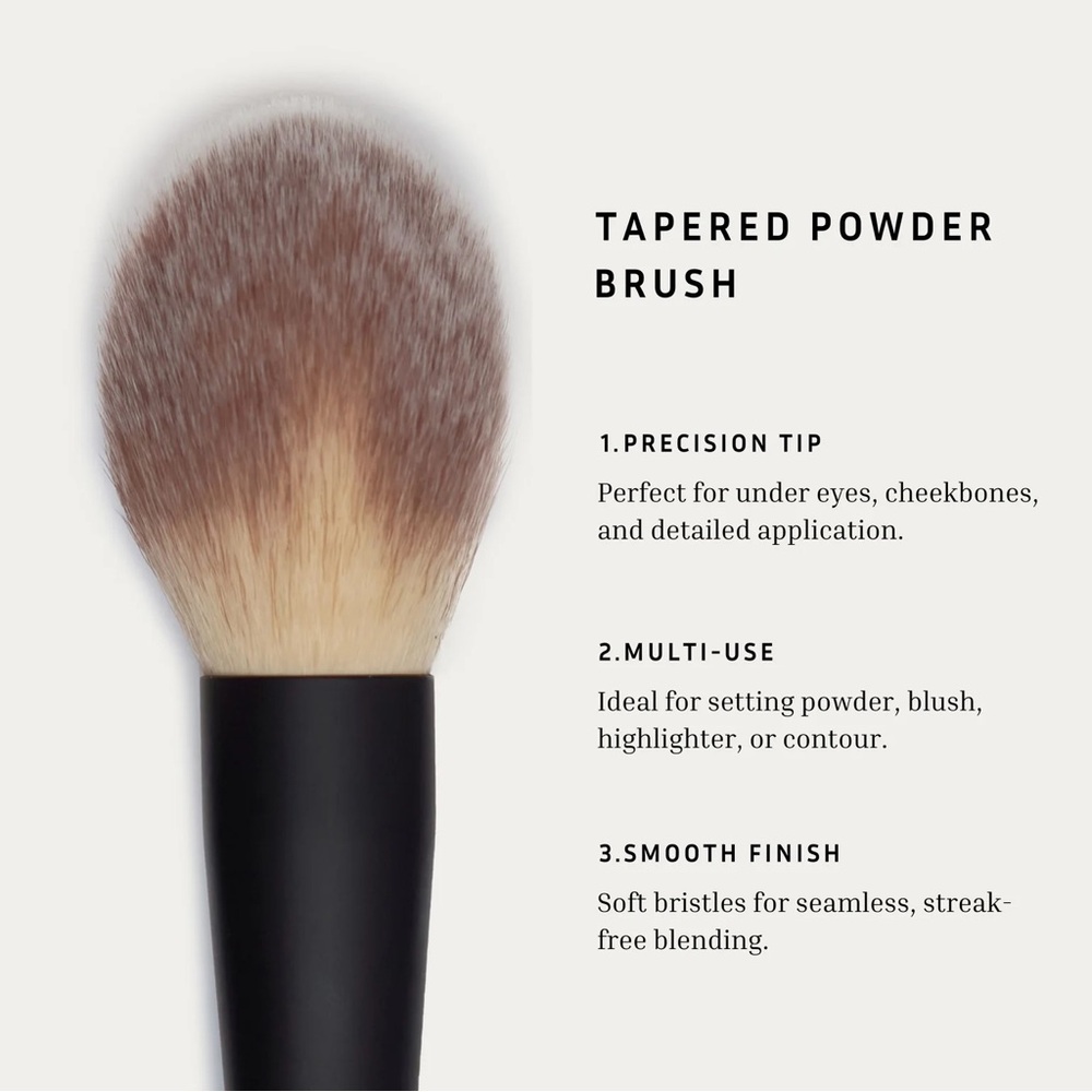NIB Lithe The Essentials Face Brush Set Bronzer & Tapered Powder Brush - Picture 3 of 10